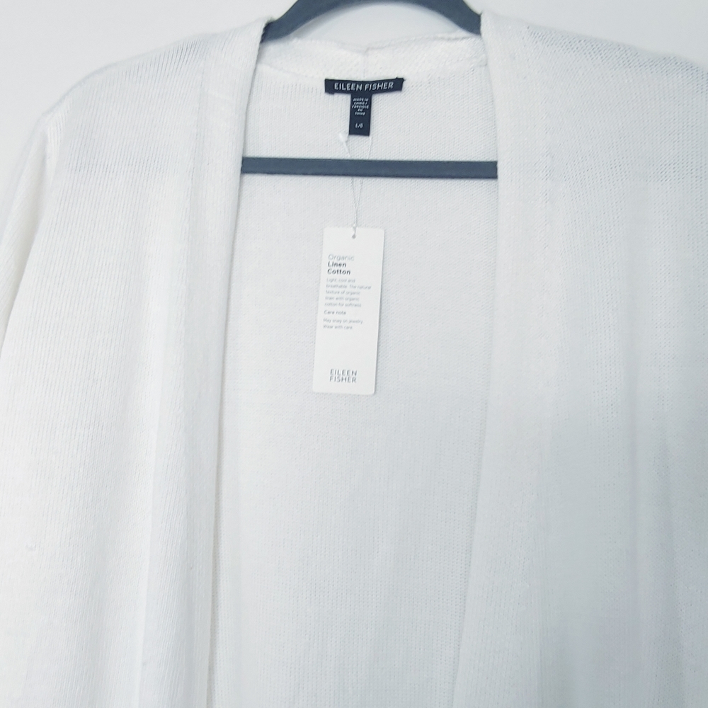 **SOLD**EILEEN FISHER Linen Cotton Cardigan LG - Picture 4 of 7